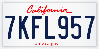 CA license plate 7KFL957
