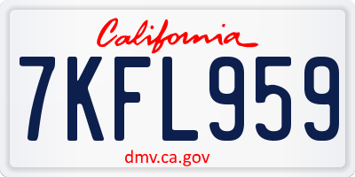 CA license plate 7KFL959
