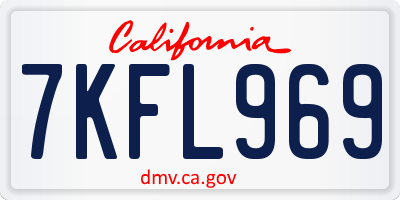 CA license plate 7KFL969