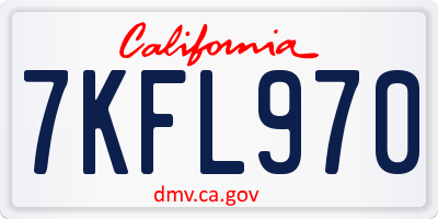 CA license plate 7KFL970