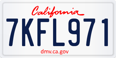 CA license plate 7KFL971