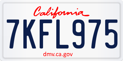 CA license plate 7KFL975