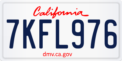CA license plate 7KFL976