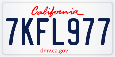 CA license plate 7KFL977