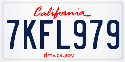 CA license plate 7KFL979