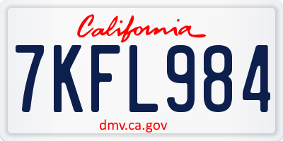CA license plate 7KFL984