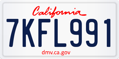 CA license plate 7KFL991