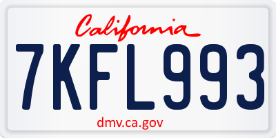 CA license plate 7KFL993