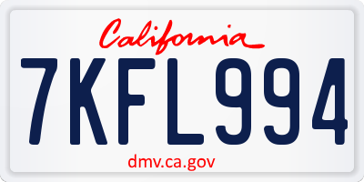 CA license plate 7KFL994