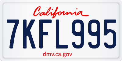 CA license plate 7KFL995