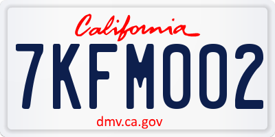 CA license plate 7KFM002