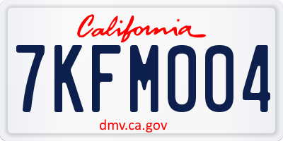CA license plate 7KFM004