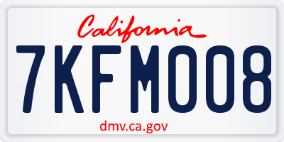 CA license plate 7KFM008