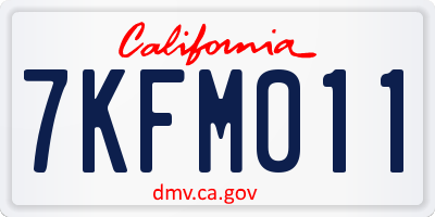 CA license plate 7KFM011