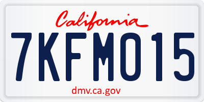 CA license plate 7KFM015