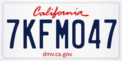CA license plate 7KFM047