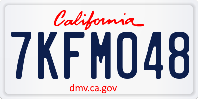 CA license plate 7KFM048