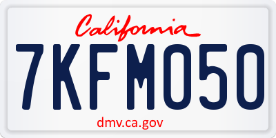 CA license plate 7KFM050