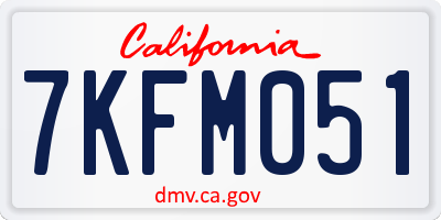 CA license plate 7KFM051