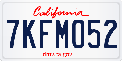 CA license plate 7KFM052