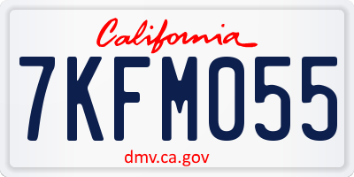 CA license plate 7KFM055