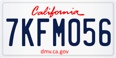 CA license plate 7KFM056