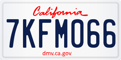 CA license plate 7KFM066