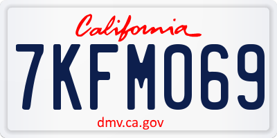 CA license plate 7KFM069