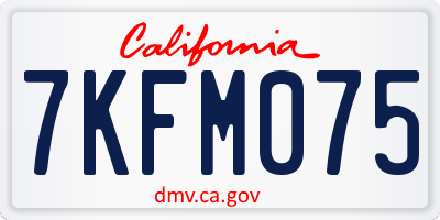 CA license plate 7KFM075
