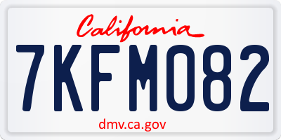 CA license plate 7KFM082