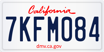 CA license plate 7KFM084