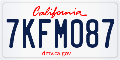 CA license plate 7KFM087