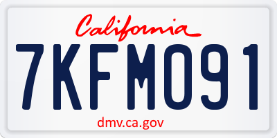 CA license plate 7KFM091