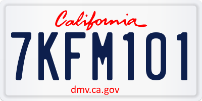 CA license plate 7KFM101