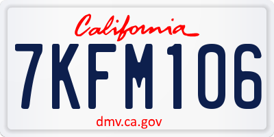 CA license plate 7KFM106