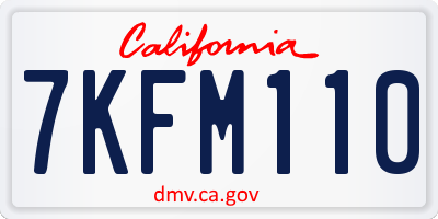 CA license plate 7KFM110