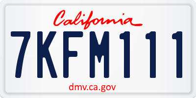 CA license plate 7KFM111