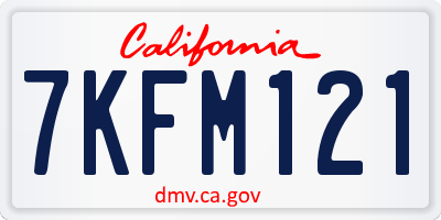 CA license plate 7KFM121
