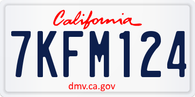 CA license plate 7KFM124