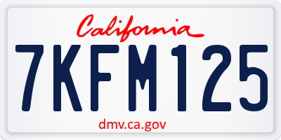 CA license plate 7KFM125