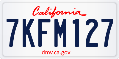 CA license plate 7KFM127