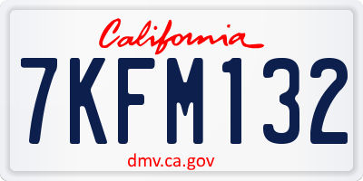 CA license plate 7KFM132