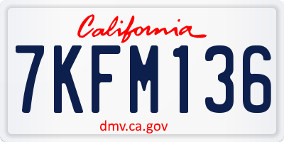 CA license plate 7KFM136
