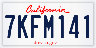 CA license plate 7KFM141
