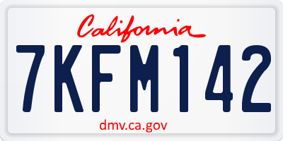 CA license plate 7KFM142