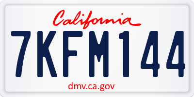 CA license plate 7KFM144