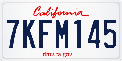 CA license plate 7KFM145