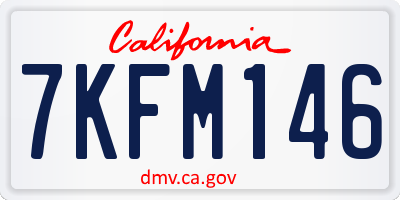 CA license plate 7KFM146
