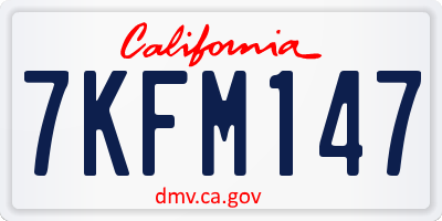 CA license plate 7KFM147