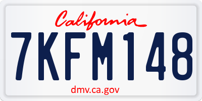 CA license plate 7KFM148